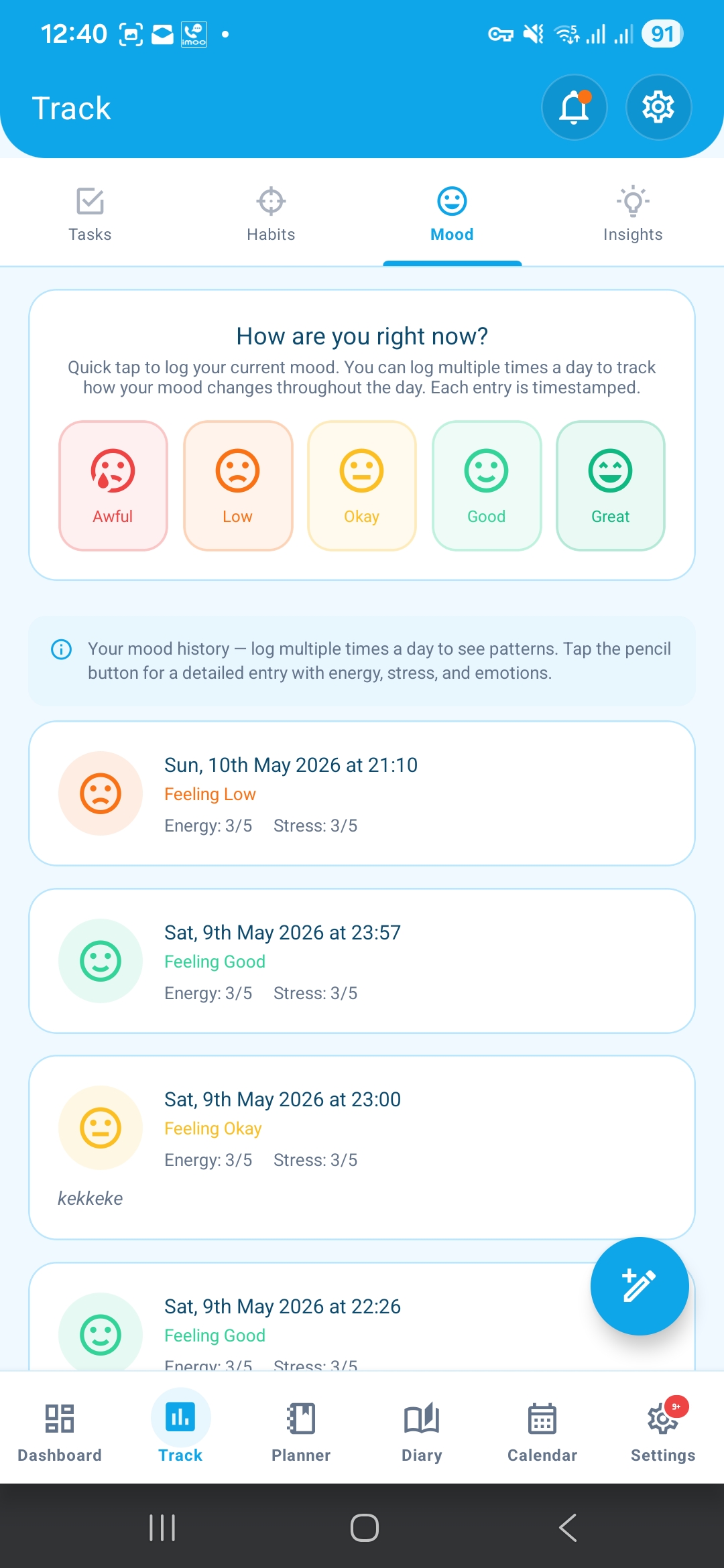 Mood Logging